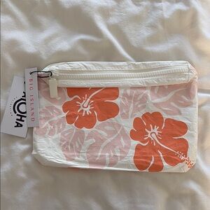 ALOHA collection Women's Floral Pouch - Orange and Pink (BIG ISLAND)